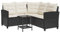 vidaXL Gartensofa in L-Form mit Tisch und Kissen Schwarz Poly Rattan, Outdoor Sofa, Außensofa, Gartensofa Poly Rattan, Terrassensofa