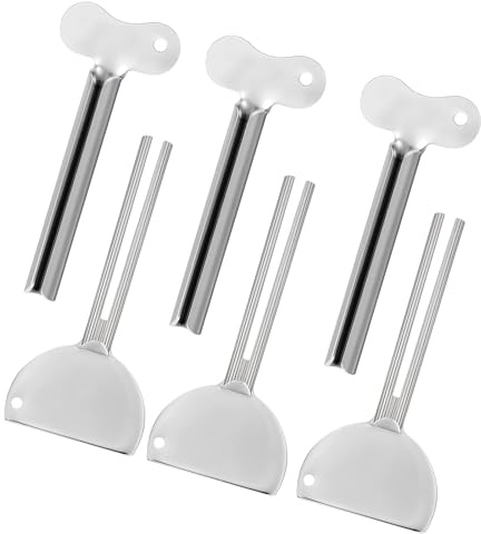 Lot de 6 presse-tubes en acier inoxydable pour économiser du dentifrice, des crèmes, de la peinture, des cosmétiques, des teintures capillaires