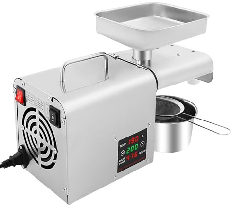 Macchina della pressa dell'olio, elettrica, 610 W, frantoio automatico, pressa a freddo/caldo, macchina per l'estrazione dell'olio per commerciale e domestico
