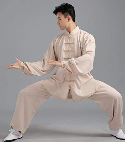 IEOWY Tai Chi Anzüge Tai Chi Kleidung Damen Tai Chi Kleidung, Baumwolle und Leinen Zen Meditationsanzug Tai Chi Uniform - Für Kung Fu Herren Wing Chun Kleidung Tai Chi Anzug (HS)