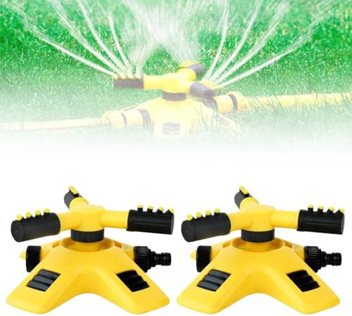 Arroseur de jardin réglable rotatif à 360 degrés, arroseur automatique de pelouse, plage de pulvérisation d'eau réglable pour plantes de jardin, arrosage de pelouse (2 pièces)