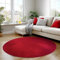 Carpettex Kurzflor Teppich Wohnzimmer 80 cm Rund Rot - Runder Teppich Waschbar, Weich, rutschfest, modern einfarbig Design - für Schlafzimmer, Küche, Esszimmer