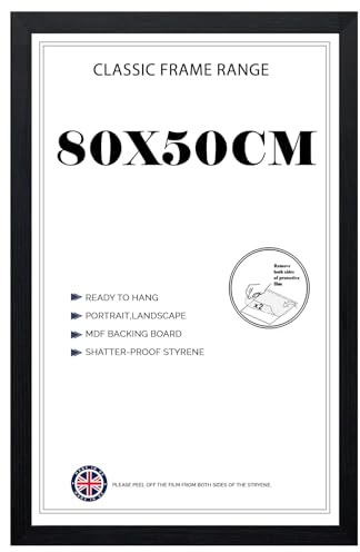 Poster frame 80x50cm, Crystal Clear HD Front Black Picture frame 50x80, Jigsaw Puzzle Horizontally or Vertically
