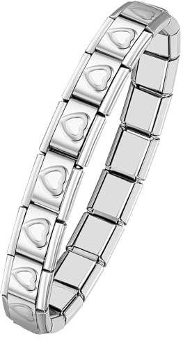 OIDEA Pulsera Italiana Charm Unisex: Brazalete Módulos Italiano de Acero Inoxidable para Mujer Hombre - Regalos