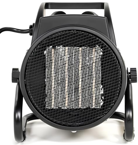 NAC New American Concept Elektrisk Fläktvärmare 2000w – Keramisk Värmare Med Termostat – Bärbar Elektrisk Värmare för Garage, Verkstad, Källare, Byggarbetsplats, Växthus