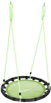Relaxdays Nestschaukel, runde Hängeschaukel, für Kinder & Erwachsene, verstellbar, draußen, Ø: 80 cm, bis 100 kg, grün