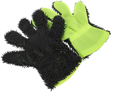 Ipetboom Guanti da Lavaggio Auto in Microfibra a 5 Dita in Pile di Corallo, Set 2 Pezzi, Guanti Antipolvere Antigraffio Riutilizzabili per Pulizia Esterna Veicoli, Adatti per Suv e