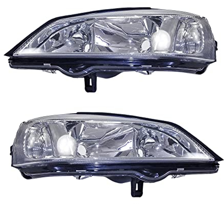 BESTPRICE 2x Hauptscheinwerfer vorne links + rechts H7 / HB3 Frontscheinwerfer ohne Stellmotor, Kompatibel mit OPEL ASTRA G Caravan (T98), ASTRA G CC (T98), ASTRA G Stufenheck (T98)