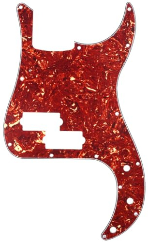 Musiclily 13 Fori P Bass Battipenna Pickguard per Basso Elettrico Fender American/Messicano Precision Bass, 4 strati Vintage Tortoise