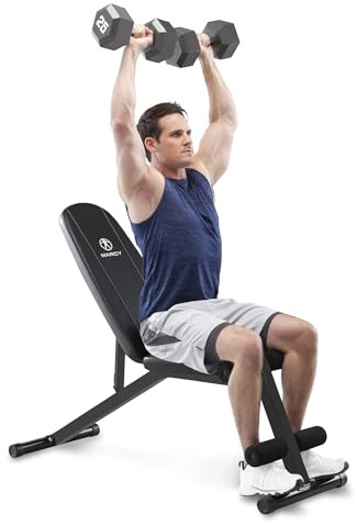 Marcy Multi-Position Workout Utility Bench for Home Gym Weightlifting and Strength Training SB-10115, Black