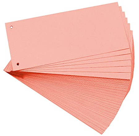 Paquet 100 fiches intercalaires horizontales unies perforees nature future - 105x240mm