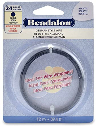 Beadalon German Style Wrapping Wire - 24 Gauge, 39.4 ft - Hematite