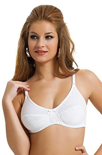 Futura London Organic Cotton Full Coverage Non-Wired Bra 36B,38B,40B,42B,44B,46B (38B) White