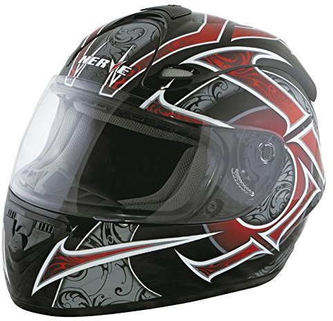 Nerve Integralhelm, Schwarz/Rot, L