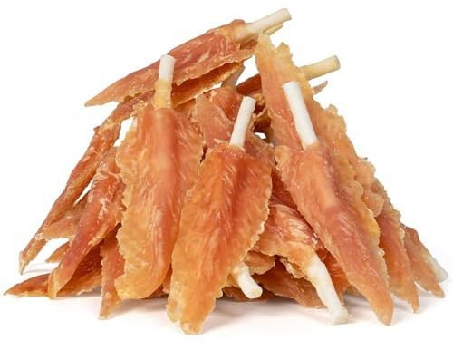 MON2SUN Dog Rawhide Twist 4-4.5 Inch Chicken Wrapped Rawhide Sticks for Puppy and Small Dogs, Promotes Dental Health Treats (18.34 Ounce -Pack of 1)