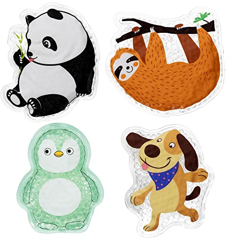 Navaris Kühlkissen Wärmekissen 4 teilig - 4x Thermokissen warm und kalt - Gelkissen Kompresse Kühlpack - Gel Kühlpads für Kinder und Erwachsene