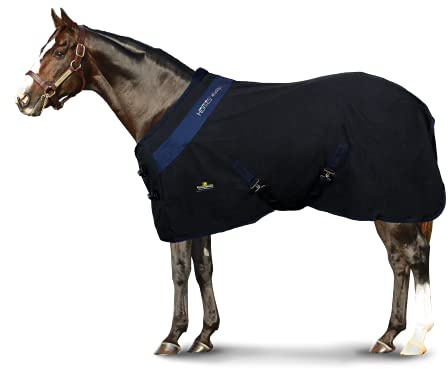 Horses Coperta Box Cotone Maddy 2-105 - NERO/BLU-145-145 cm