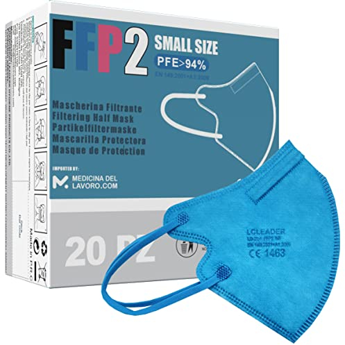 20 Mascherine FFP2 Colorate Mix Taglia Piccola Small Size Certificate CE, Mascherina 4 Strati Senza Valvola, Maschera Facciale di Protezione Certificata e Sanificata, Face Mask con BFE≥95| 20 Pezzi