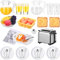 44 Pièces Accessoires de Cuisine de Petit-Déjeuner de Maison de Poupée Miniature 1:12 Mini Machine à Pain Pain Jus Lait Coquetier Fruit Assiette Couteau Fourchette Cuillère pour Décoration