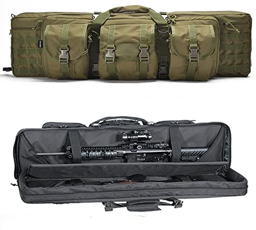 XVBVS Fucile Borsa, Custodia per Fucile Ad Aria Compressa, Sport Fodero per Fucile da Caccia, Zaino Portaoggetti per Pistole e Caricatori, Custodia per Il Trasporto di Armi- Green|| 118cm