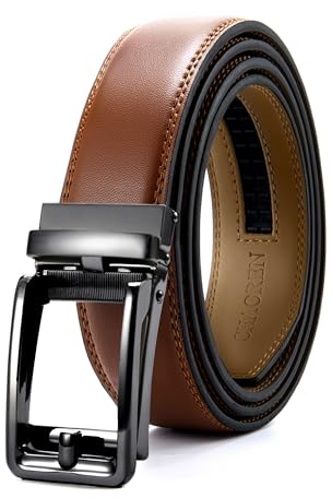CHAOREN Ledergürtel Herren – Automatik Gürtel Herren ohne Löcher für Anzug und Freizeit (Breit 35mm)