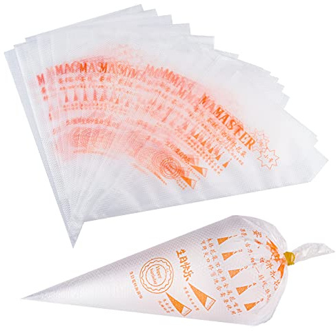 LABOTA Piping Bags Disposable,10 Inch Pastry Bags,200 Tipless Icing Bags for Cake Decorating