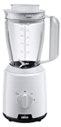 Braun Household PowerBlend 1 JB1000WH - Frullatore da 1,5 l, utensile da cucina per sminuzzare, schiacciare e mixare, funzione Ice-Crush, 2 velocità, 600 Watt, colore: Bianco