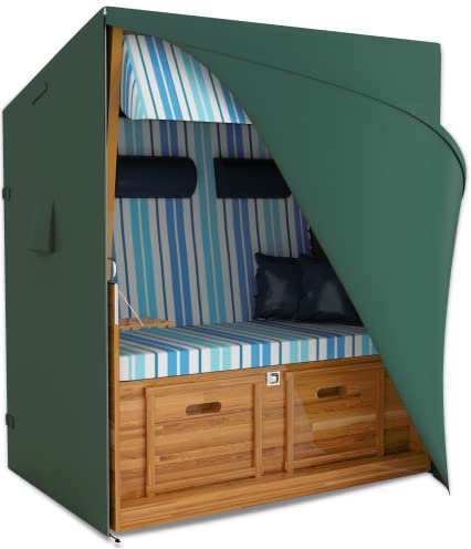 REVALA® Strandkorb Schutzhülle Winterfest | Abdeckung Strandkorb 2 sitzer | Strandkorbhülle 120 x 80 x 160 | UV-beständige Hülle Strandkorb wasserdicht aus 600D Oxford | Inklusive Aufbewahrungstasche