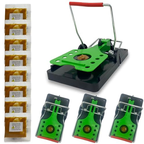 Rat Reaper XL Rat Traps 4 Pack - Pre-Baited Heavy Duty Instant Kill - Ready to Use and Reusable