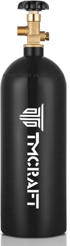 TMCRAFT 5lb CO2 Tank, High Strength Aluminum Alloy Cylinder with CGA-320 Valve, DOT Approved Cylinder for Kegerator kit and Draft Beer Dispensing (Black Glossy Coating)