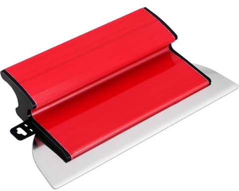 Trockenbau-Skimming-Klinge – Glättungsspatel, hochwertiger Skimming-Trockenbau, professionelle Putzkelle, langlebig, halbflexible Finishing-Kelle mit Z-förmigem Griff, Rot, 25 cm