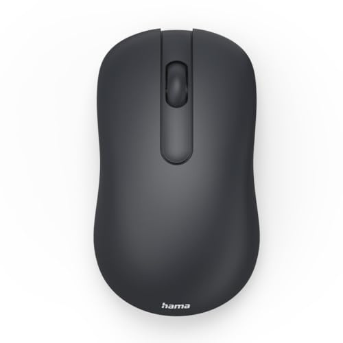 Hama Trådlös optisk mus, 2,4 GHz, WM-100, Ambidextrous, tyst, 3 knappar, 1 200 DPI, automatisk standbyläge, USB-nanomottagare, polymer skridskor, plug and play, svart