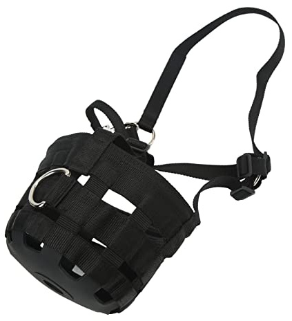 HERCHR Museruole per Cavalli, 63 cm / 24,8 Pollici, copribocca per museruola da pascolo, Supporto per la Bocca da pascolo con Fori Grandi, Cinturino Regolabile Anti-morso per mangiatoie