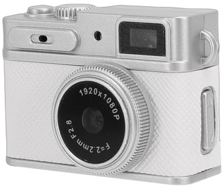 Vroomoto Llavero Cámara Digital Mini Cámara Digital de Video de Bolsillo 1080P FHD Pantalla 0.96in Gran Angular 130° Luz LED 3MP Transferencia OTG para Viajes Aventuras (Blanca)