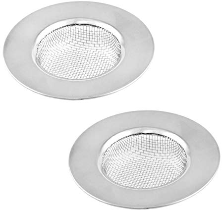 Lantelme 2 Stück Edelstahl Sieb Set Ø 77mm Feinmaschig für Abfluss in Küche Badewanne Waschbecken Dusche | Abflusssieb und Schmutzfänger | Praktisches Siebeinsatz für Haushalt und Bad