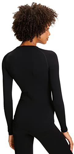 FALKE Damen Funktionsshirt Warm, Funktionsgarn, 1 Stück, Schwarz (Black 3000), L