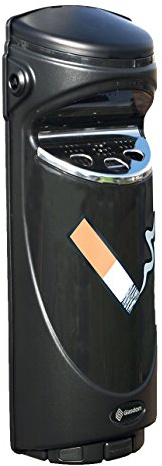 Ashmount SG Wall Mounted Ashtray (Black) – Commercial Outdoor Wall Ashtray – 0.8 Gallon Capacity Cigarette Butt Receptacle