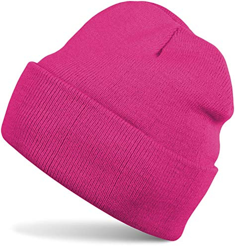styleBREAKER Unisex beanie stickad mössa enfärgad, finstickad mössa dubbel stickad, varm vinter stickad mössa 04024029