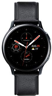 Samsung Galaxy Watch Active2, Fitnesstracker aus Edelstahl, großes Display, ausdauernder Akku, wassergeschützt, 44 mm, Bluetooth, Schwarz