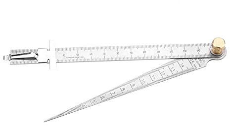 Dieses Spaltmaßwerkzeug 1-15 mm Edelstahl Schweißkegel Fühlerlehre Lineal Lochinspektionswerkzeug