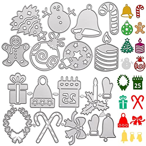 Troqueles de Corte de Metal,Regerly Troquelado en Relieve de Navidad Troqueles Scrapbooking para Scrapbooking Álbum de Bricolaje Tarjetas De Papel ((16 patrones))