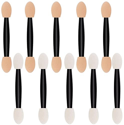 Applicatore Ombretto, 10 Pcs Pennello per Ombretto in Spugna, Pennelli usa e getta da Ombretto, Professionale Doppia Testa Ombretto Spazzole per Donne e Ragazze Applicazione di Trucco