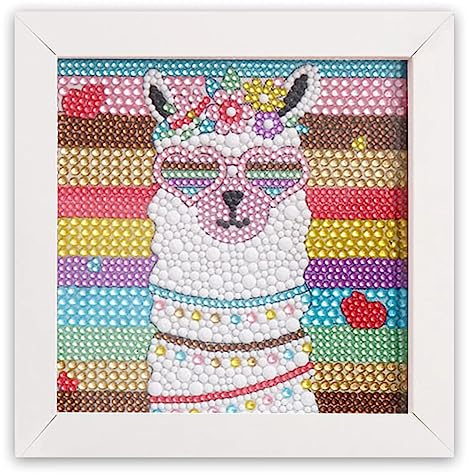 OSLEY Diamond Painting Kinder Set, 5D DIY Cartoon Diamant Painting Bilder, 15x15cm Leinwand und mit 18x18cm Bilderrahmen für Kinder und Mädchen, Erwachsene geeignet