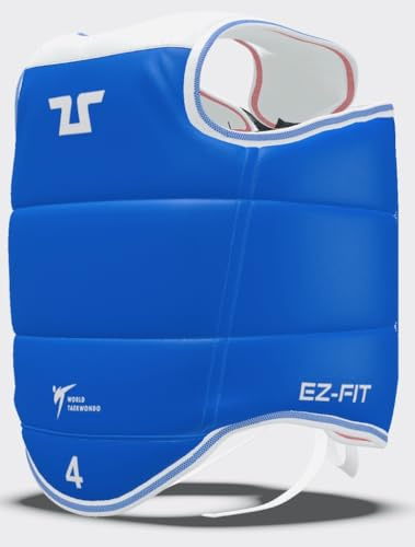 TUSAH Reversible Taekwondo Chest Guard for Boxing Kickboxing MMA Muay Thai Body Protector CE-Approved Rib Body Protection Armour Vest TKD Unisex Kids/Adults (1/ Kids-XS)