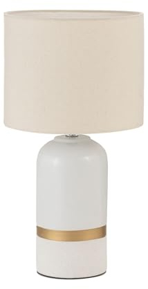 Pauleen 48318 Tischleuchte Glowing Soul E14 max. 20W Creme Stoff, Keramik Nachttischleuchte
