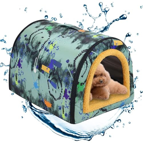 Casa impermeable para perros – Caseta para perros de interior, escondite interior para perros | Casa para perros de interior aislada, refugio compacto para perros, casa para perros para espacios