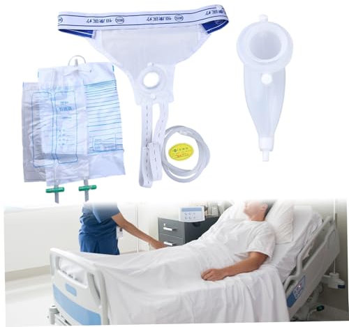 Collezionista di urina, catetere esterno per uomini, collezionista di urine maschili in silicone traspirante con sacca da 2 pcs 1000/2000 ml, sacchetti di catetere portatile riutilizzabili per uomi