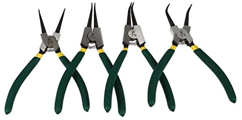 NUOBESTY 4 Piezas Juego De Alicates Para Anillos Elásticos Alicates Para Anillos De Seguridad Carpintería Anillo De Seguridad Mandíbula Eliminar Pinzas Para Cadena Acero Carbono