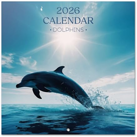 Grupo Erik - Calendrier 2026 Mural Dauphins - Calendrier Mural 2026 Mensuel │ Idee Cadeau : Calendriers Muraux │ De Janvier à Décembre : Espace pour notes et Illustrations décoratives (30x60 cm)