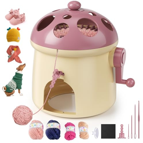 Zyncove Knitting Machine 32 Needles, Knitting Loom Crochet Machine Rotating Double Knit Knitting Machines for Adults, Weaving Kit for DIY Socks Hats Scarves